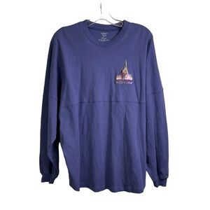 Walt Disney World 50th Anniversary Castle Spirit Jersey Purple Large Sparkle